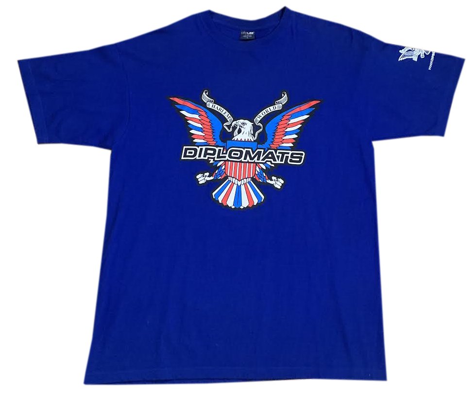 Diplomats Dipsetmixtapes.com Blue Promo T Shirt (Size L) — RootsBK